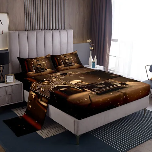 Miniatura 27 de Homewish Juego de sábanas de música de piano, tamaño Queen, juego de ropa de cama de notas musicales de 4 piezas para decoración de habitación