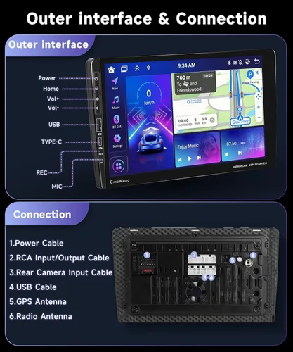 Miniatura 3 de Radio de coche 8Core 4G 64G para Honda CRV 2002-2006 estéreo con pantalla táctil de 9 pulgadas 1280 x 720P, Bluetooth 5.0/WiFi/Carplay