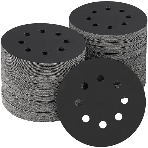 Miniatura 43 de 165 piezas, discos de lija de 5 pulgadas redondos, papel de lija de gancho y bucle para lijadora orbital aleatoria, grano 40 60 80 120 150 240 320