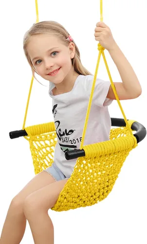 Columpio tejido a mano para niños pequeños, asiento de columpio para niños con cuerdas ajustables, juego de columpios Little Tikes, para exteriores