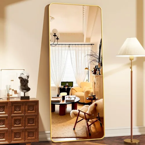 Miniatura 8 de XRAMFY Espejo rectangular de cuerpo completo de 56 x 21 pulgadas, con soporte para colgar en la pared, para dormitorio, sala de estar, dormitorio