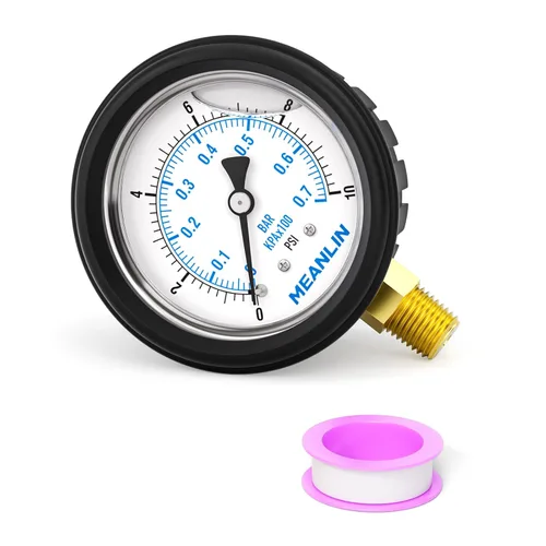 Miniatura 27 de MEANLIN MEASURE - Manómetro de vacío de presión -30inHG~0Psi, esfera con cara de 2.5 pulgadas, NPT de 1/4 de pulgada, manómetro de acero inoxidable