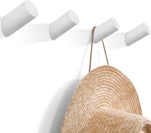 Miniatura 14 de Felidio Ganchos de pared de madera, paquete de 4 ganchos para colgar abrigos de pared, de madera rústica, resistente, perchero para sombreros