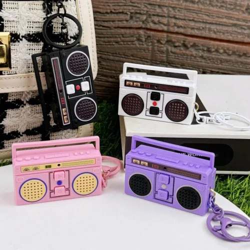 Miniatura 3 de Mini llavero grabador de cinta acrílica de los años 90, llavero de cinta retro para parejas, regalo para parejas, radio y televisión, llave