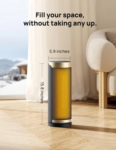 Miniatura 9 de Dreo Calentador de espacio, calentadores eléctricos de 1500 W para uso en interiores con termostato, oscilación de 70°, 8 protecciones de seguridad