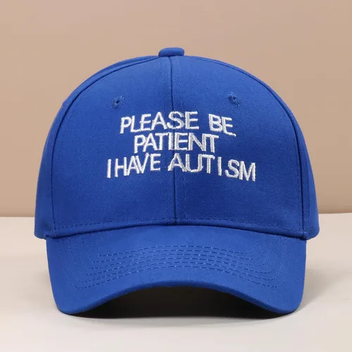 Miniatura 8 de Gorra de béisbol unisex de algodón con texto en inglés "Please Be Patient I Have Autismo", ajustable para papá