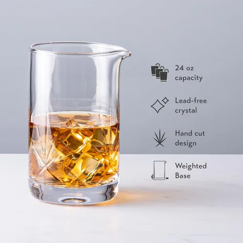 Miniatura 4 de Cork & Mill Vaso mezclador de cóctel, kit antiguo, gran mezclador de cóctel de cristal de 24 onzas para camareros, juego de accesorios de bar casero