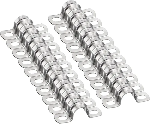 Miniatura 25 de HARFINGTON 10 abrazaderas de conducto de 5/16 pulgadas y 0.315 in, abrazadera de tubo M8 U, correa de tubo rígida de acero inoxidable, soporte