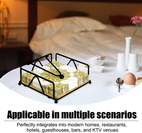 Miniatura 2 de Servilletero de mesa, dispensador de servilletas plano con brazo pesado para cocina, restaurante, hotel, bar