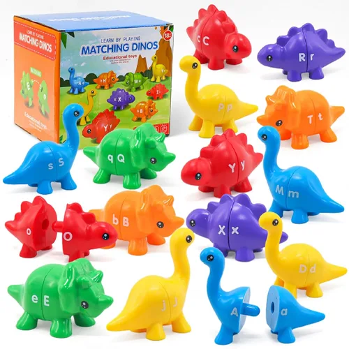 26 piezas de juguete de habilidades motoras finas con letras coincidentes, juego educativo de alfabeto para niños pequeños de 1 a 3 años, juguete de