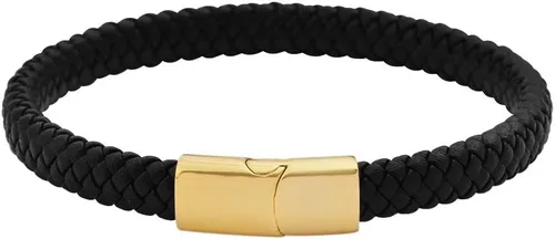 Miniatura 2 de Geoffrey Beene Pulsera trenzada de cuero genuino para hombre con cierre de acero inoxidable