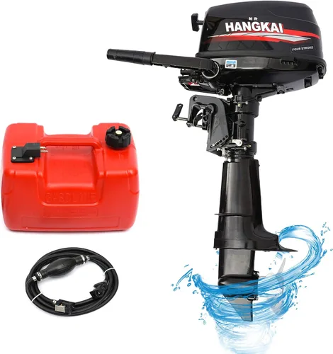 Miniatura 2 de Motor fuera de borda Motor de barco de 4 tiempos, 6.5 HP 4.8KW, motor marino de 123 CC con sistema CDI de refrigeración por aire forzado y arranque