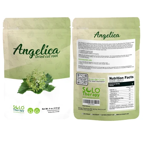 Solo Therapy Angélica - Raíz seca cortada de 4 onzas, raíz de arcánglica, Angelica Archangelica Officinalis, bolsa resellable, té de raíz de
