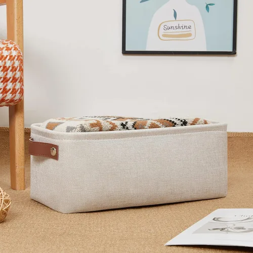 Miniatura 5 de DULLEMELO Cesta de almacenamiento pequeña, cesta de papel higiénico, contenedor de almacenamiento estrecho para baño, cesta de baño para organizar