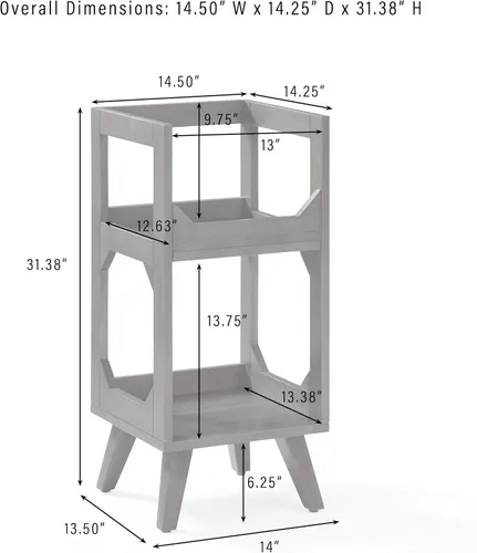 Miniatura 6 de Crosley Furniture Asheville - Soporte pequeño de discos moderno de mediados de siglo, almacenamiento de vinilo, con capacidad para hasta 130 discos