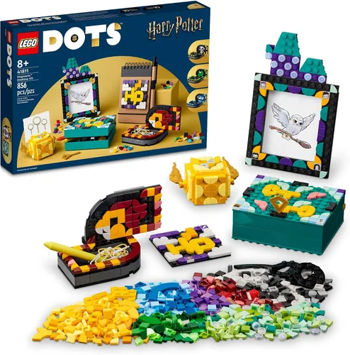 LEGO DOTS Hogwarts - Kit de escritorio 41811, accesorios y suministros de regreso a clases, artículos de decoración de escritorio y parche adhesivo,