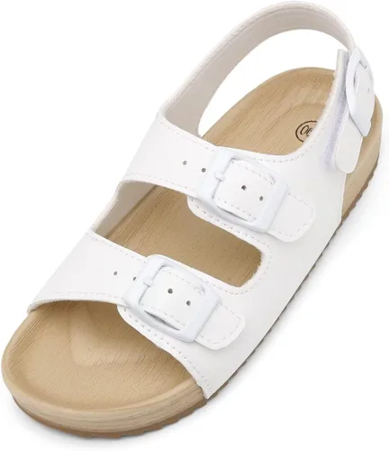 Sandalias ajustables de doble hebilla para niñas y niños, zapatos de verano ligeros con velcro para niños pequeños y grandes