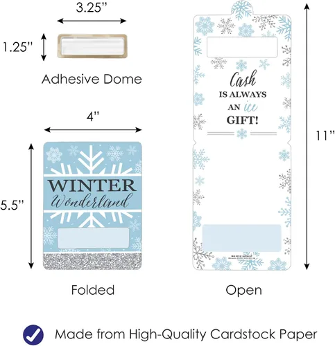 Miniatura 5 de Big Dot of Happiness Winter Wonderland - Juego de 6 tarjetas de dinero divertidas con diseño de copo de nieve para fiestas de vacaciones y boda