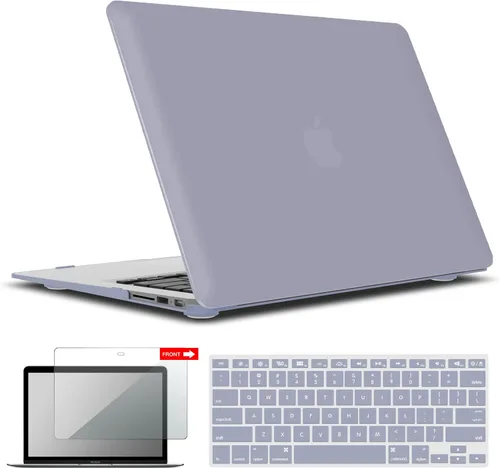 Miniatura 13 de iBenzer Carcasa rígida de plástico con superficie suave 3 en 1 y cubierta para teclado y protector de visualización para MacBook Air, Negro