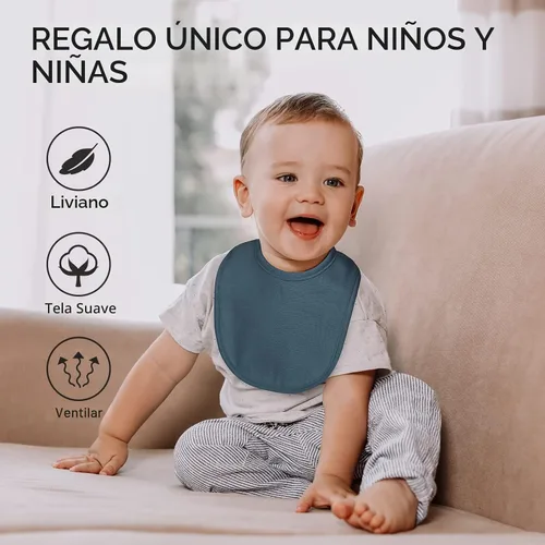 Miniatura 2 de Paquete de 10 baberos de algodón a presión para bebé niño y niña, baberos súper suaves para dentición y alimentación Set Inspire
