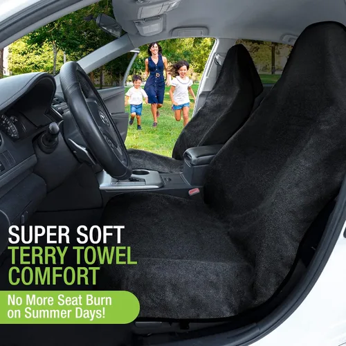 Miniatura 5 de Season Guard Funda de asiento de toalla, protectores impermeables de asiento de automóvil para gimnasio, entrenamiento y estilo de vida activo