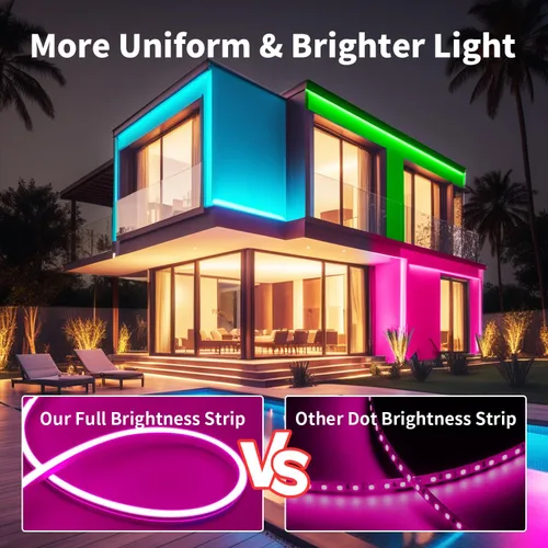 Miniatura 5 de iNextStation Tira de Luces LED de Neón de 6.56 pies, Luces de Cuerda LED RGB de Neón con IC Inteligente con Aplicación, Control Remoto