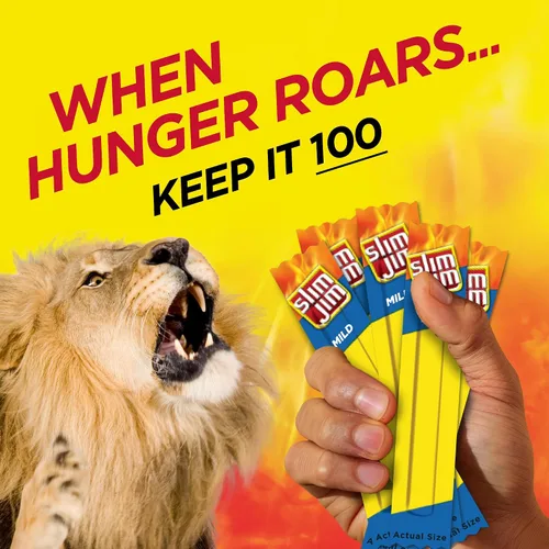 Miniatura 6 de Slim Jim - Barras de carne ahumada, sabor suave, 6g de proteína por porción, tamaño botana, 0.28 oz. (100 unidades)