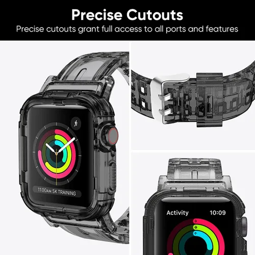 Miniatura 3 de Compatible con Apple Watch Band de 1.772 pulgadas, 1.732 pulgadas, 1.654 pulgadas, con funda antigolpes, correas deportivas para hombres y mujeres