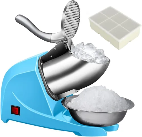 Máquina de afeitar de hielo eléctrica de 4 cuchillas, trituradora de hielo de 200 libras/hora con bandeja de hielo para uso doméstico y comercial