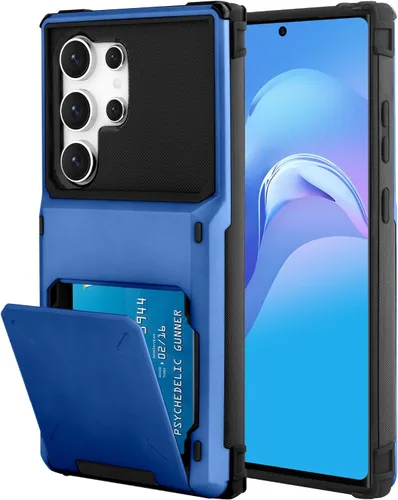 Miniatura 102 de Funda tipo cartera para Samsung Galaxy S22 Ultra con 4 ranuras para tarjetas de crédito a prueba de golpes, funda híbrida de protección reforzada
