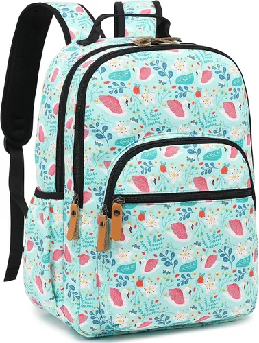 Miniatura 15 de Leaper Mochila para laptop para mujer: linda mochila floral para escuela, universidad, viajes, trabajo, mochila ligera para niños, Negro margarita