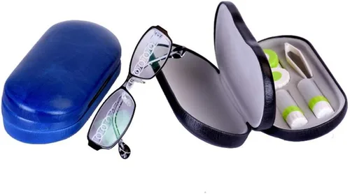 Miniatura 2 de Estuche para lentes de contacto y estuche para lentes de contacto 2 en 1 de doble cara con espejo portátil para kit de viaje en casa
