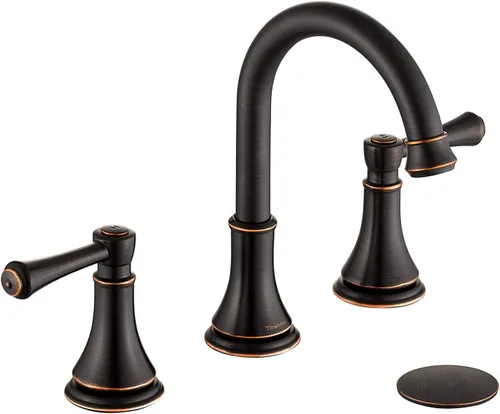 Miniatura 10 de TimeArrow Grifo de Lavabo de Baño Cromado de Dos Manijas de 8 Pulgadas Separado con 3 Orificios con Desagüe Pop-Up, Grifo Moderno de Arco Alto