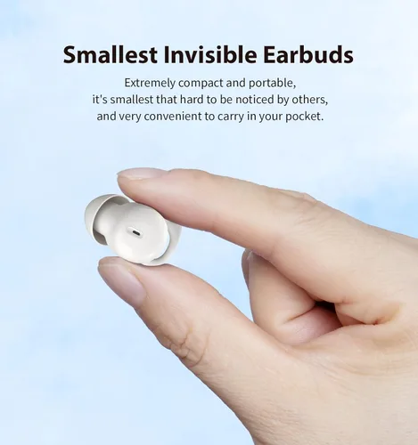 Miniatura 4 de Auriculares invisibles para dormir, pequeños y cómodos con bloqueo de ruido, auriculares inalámbricos Bluetooth 5.3, auriculares intraurales