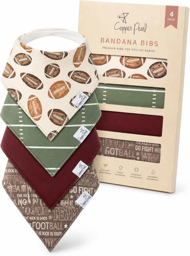 Miniatura 18 de Copper Pearl Baberos tipo bandana para bebé, paquete de 4 baberos de algodón suave para babear y dentición, absorbentes, ajuste ajustable, muchos