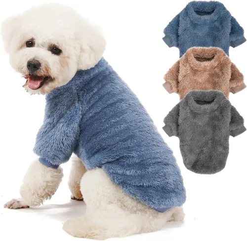 Suéter para perro, paquete de 3 suéteres para perros pequeños, ropa para perros pequeños, hembras y machos, suéter ultrasuave y cálido para