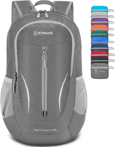 Miniatura 8 de ZOMAKE Mochila plegable ultraligera de 25 litros, mochila de senderismo plegable resistente al agua, pequeña mochila plegable para viajes