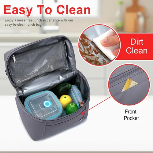Miniatura 5 de NOL Natural Organic Lifestyle Bolsas de almuerzo aisladas para mujer, bolsa de refrigeración ligera de nailon impermeable para el trabajo