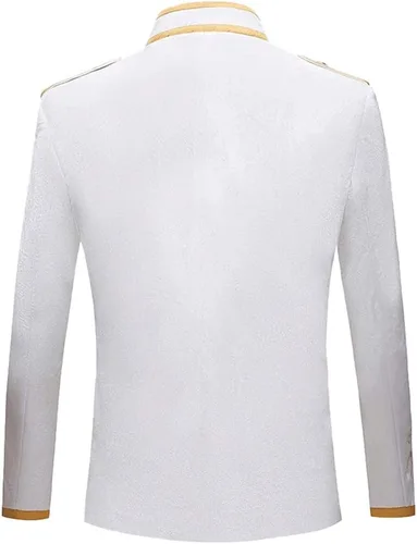 Miniatura 2 de Disfraz de uniforme de corte con chaqueta bordada de oro de príncipe palacio para hombre