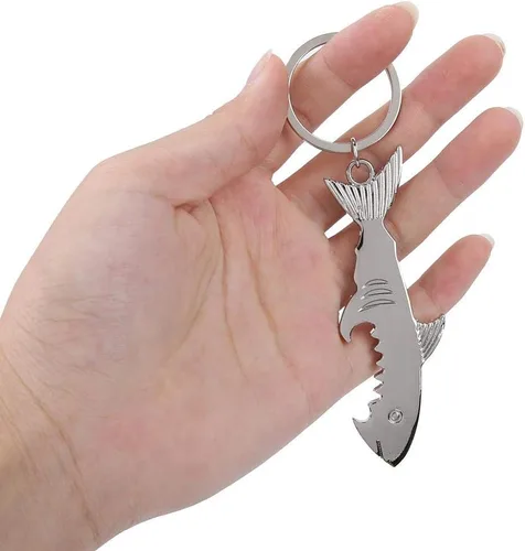 Abrebotellas con llave, abrebotellas de metal en forma de pez, para regalos de fiesta de boda y llaveros