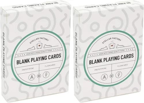 Miniatura 7 de Stellar Factory Cartas de juego en blanco premium (52 piezas) DIY, diseño de juegos, prototipos y tarjetas didácticas, 1 unidad