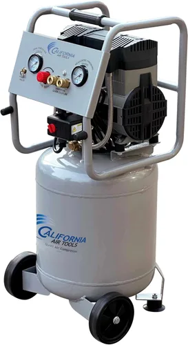 Miniatura 2 de California Air Tools 10020C Compresor de aire ultra silencioso, sin aceite y potente de 2.0 HP, tanque de acero de 10 galones con ruedas, nivel