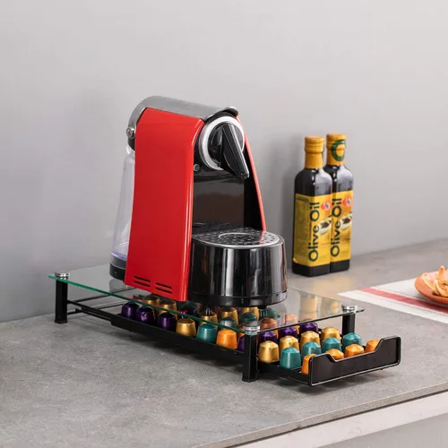 Miniatura 3 de Soporte para almacenamiento de cápsulas de café, organizador de cajones originaline, cristal templado (capacidad de 40 cápsulas)
