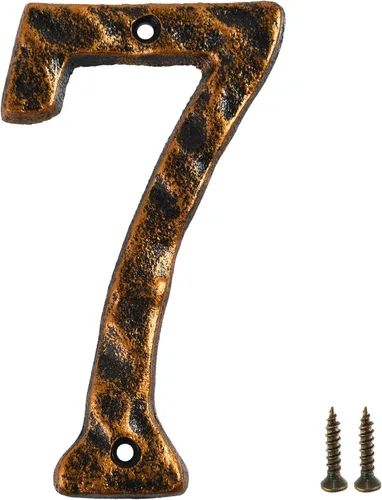 Miniatura 9 de Número de casa HILAZA 0 para exterior, número de dirección de casa de 5.5 pulgadas de hierro fundido, número de casa de metal número 0