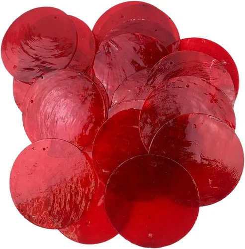 Heyiwell 20 carcasas redondas rojas con 2 agujeros para decoración del hogar, manualidades, campanillas de viento de 2 pulgadas Rojo