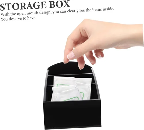 Miniatura 5 de Caja de té de hotel y soporte para azúcar, organizador de escritorio para paquetes de té y azúcar, solución de almacenamiento elegante de barra