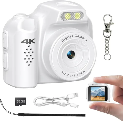Miniatura 9 de Generic Mini cámara 4K HD grabadora de video - Llavero videocámara digital con tarjeta de 32 GB, pantalla HD de 1.54 pulgadas, batería de larga Negro