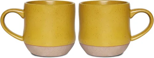 Miniatura 11 de Bosmarlin Taza grande de cerámica moteada para café, 17 onzas, apta para lavavajillas y microondas, 1 unidad (negro, 1)