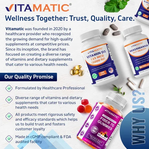 Miniatura 6 de Vitamatic Magnesio (de bisglicinato y óxido) con vitamina D3 y zinc - 120 cápsulas vegetales - Apoya la salud muscular, articulaciones, nervios