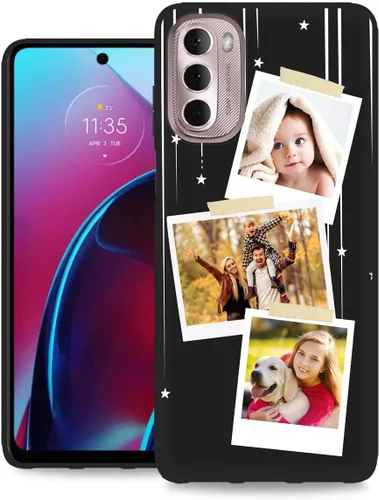 Miniatura 25 de Funda personalizada para Motorola Moto G Stylus 2020 con nombre de foto, texto y foto, GStylus personalizado -20 funda suave y fina (negro) de 6.4